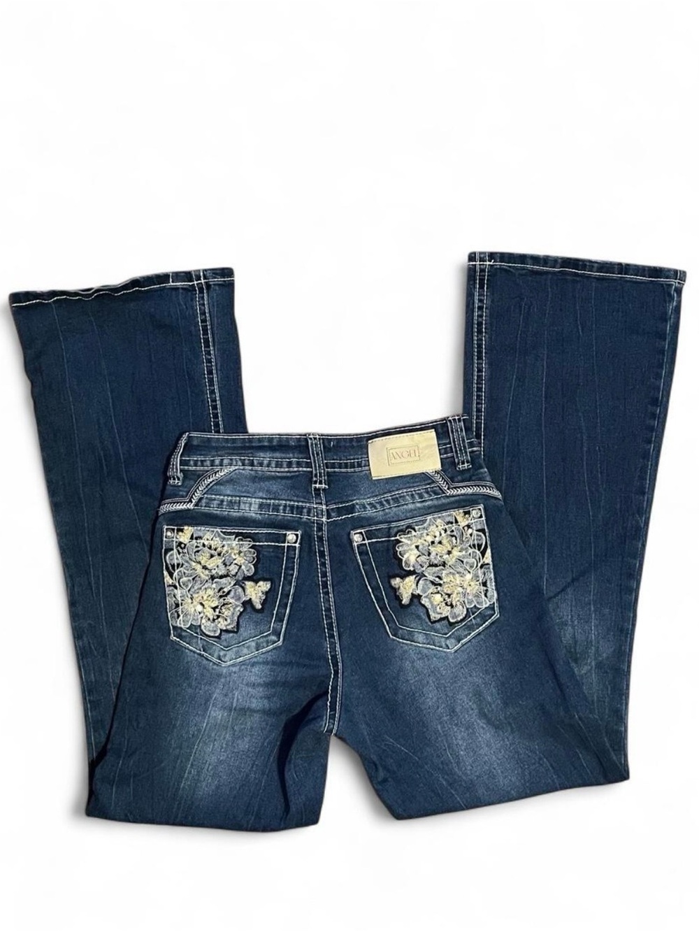 Angel Denim Bootcut Jeans W/ Embroidered Back Pockets